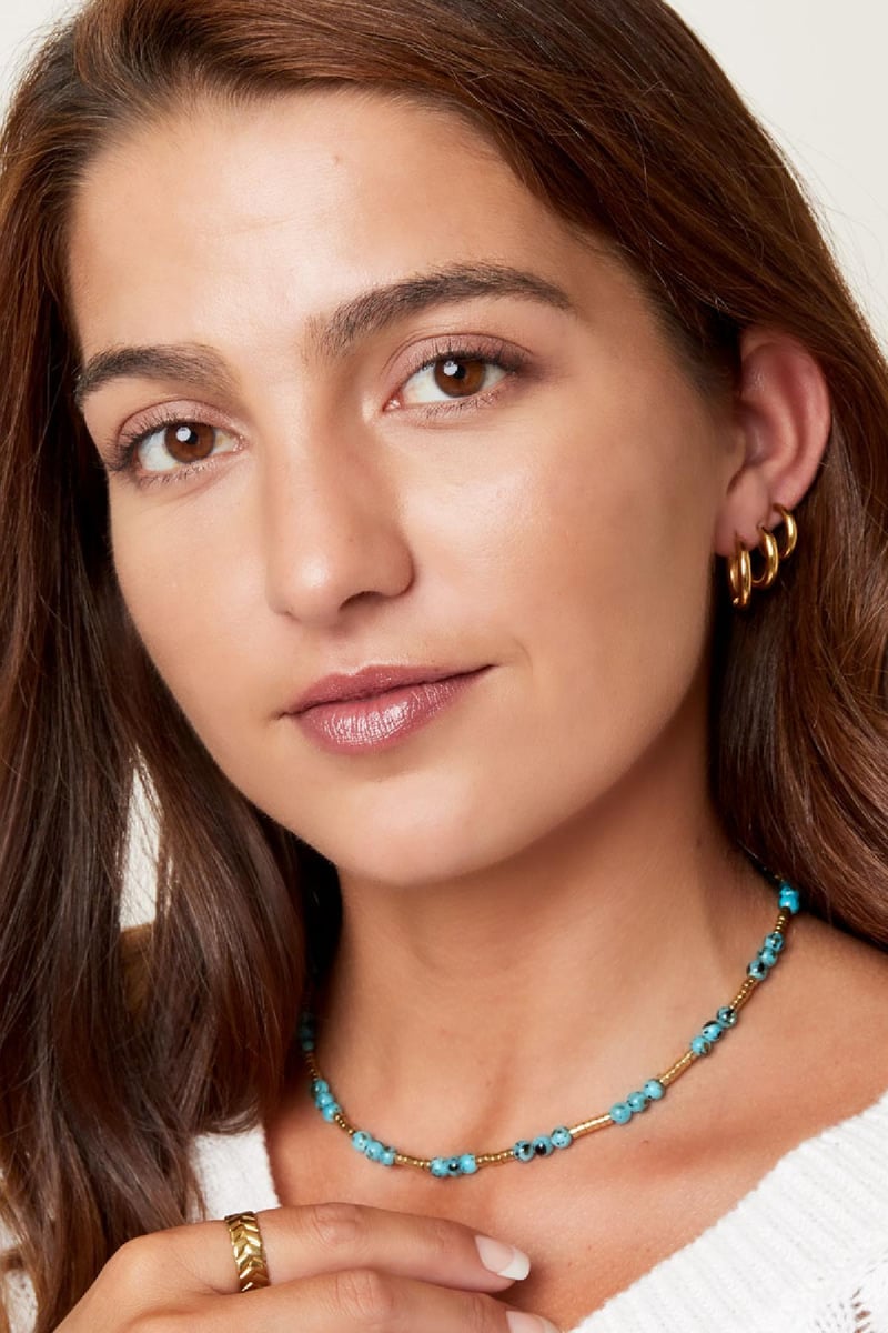 Creolen set 3 hoop oorbellen Goud kleur Stainless Steel