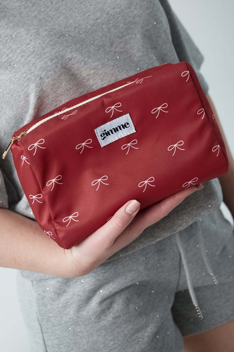 Toilettas strikjes - Rood