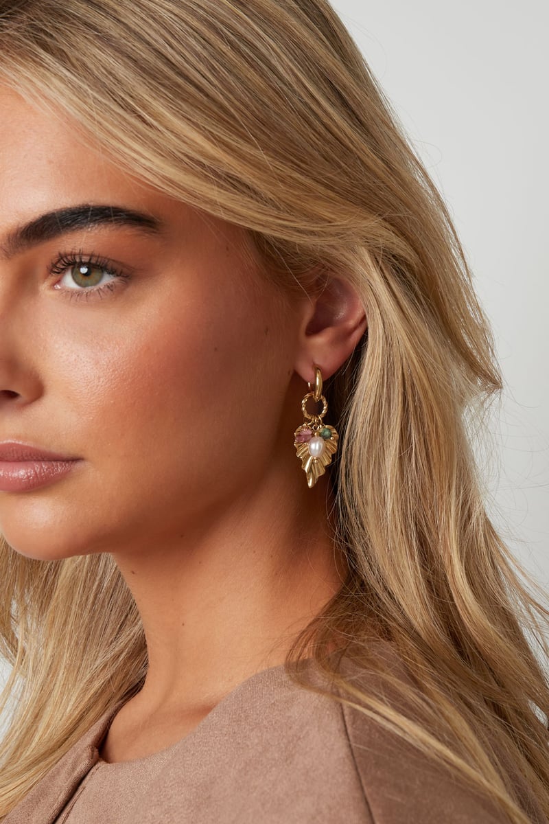 Oorbellen met blad, Casual Daily Simple Series, Damessieraden