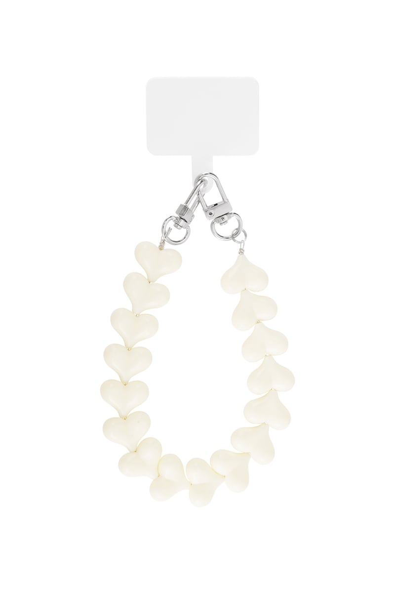 Telefoon koord hartjes - Oranje