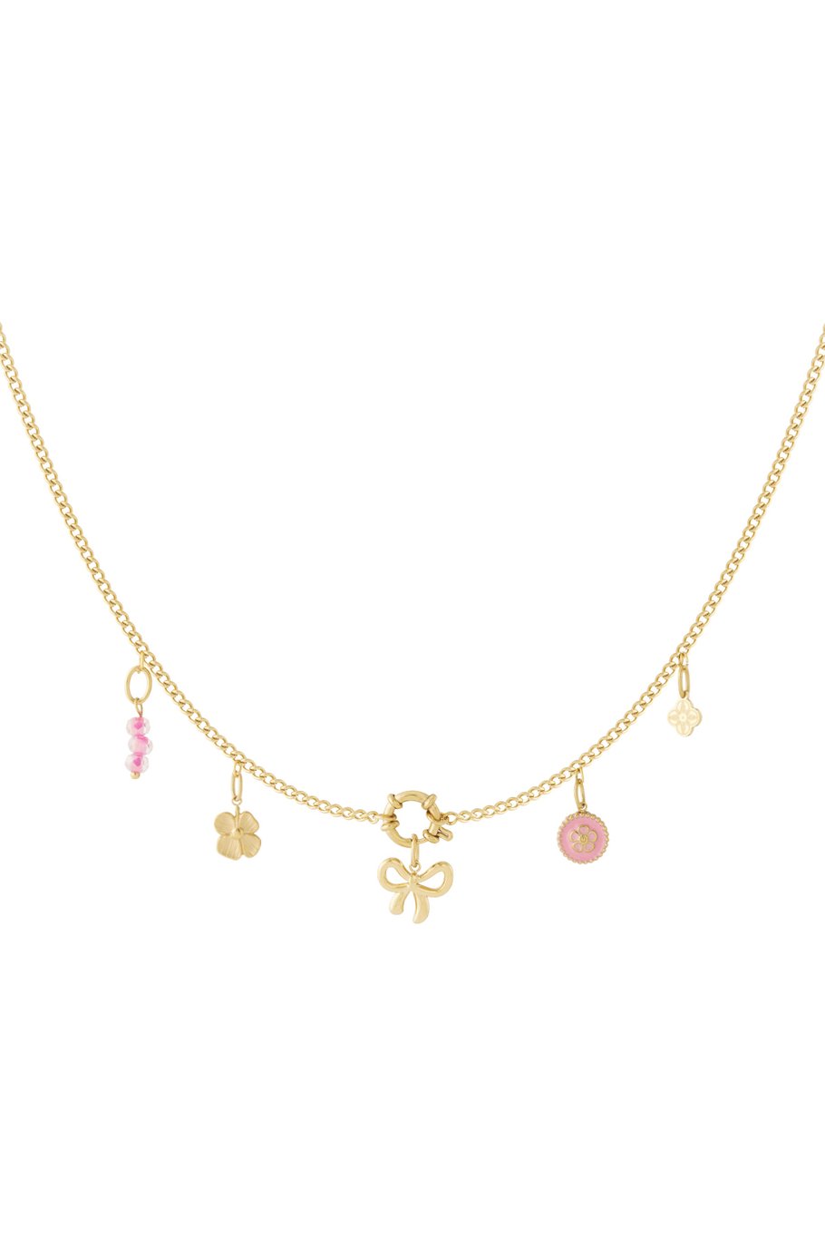 Roze heart DIY ketting + bedels