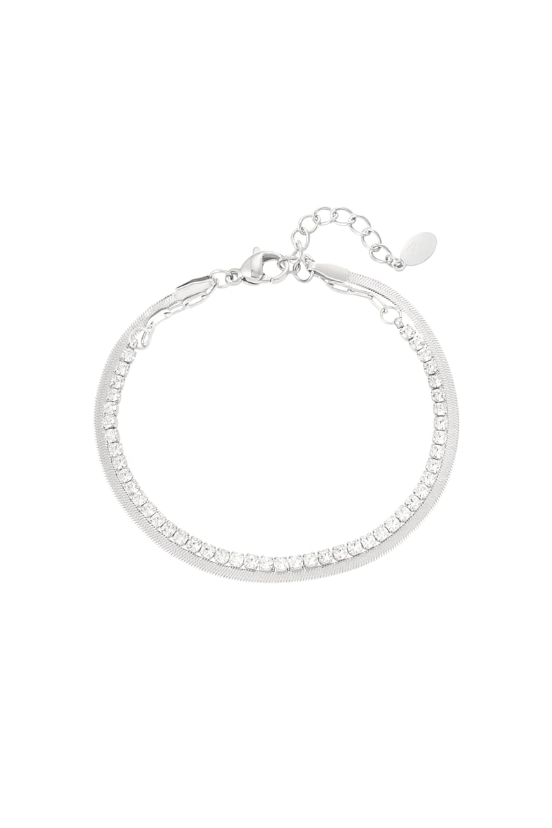 dubbele armband met diamantjes
