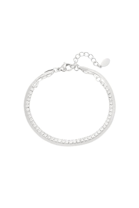 dubbele armband met diamantjes