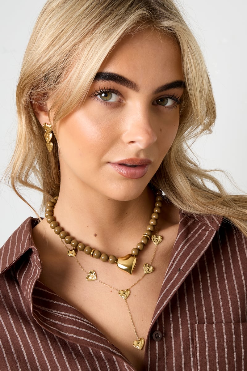 Acryl kralen kettingen Hart