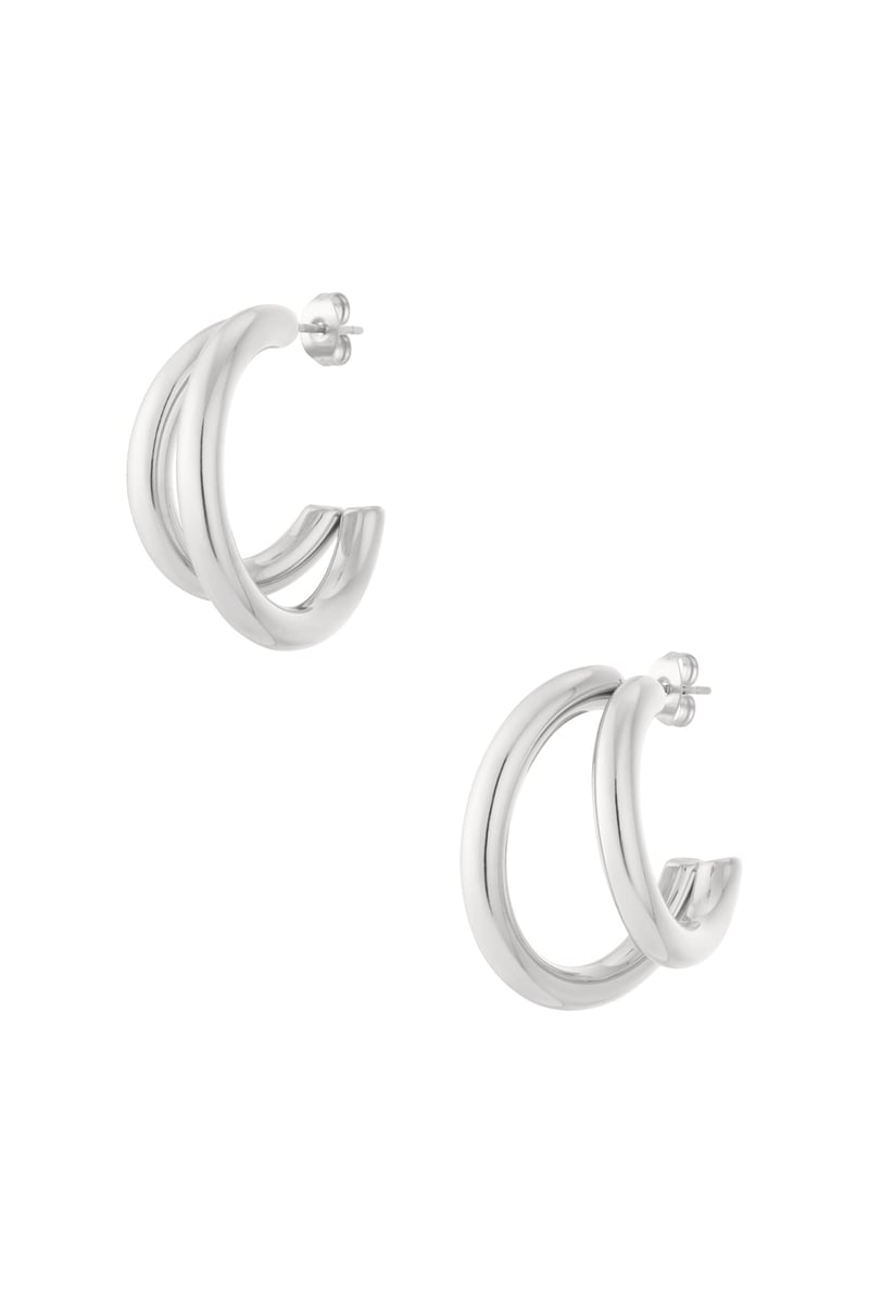 Small double hoop earrings - Goud of zilver