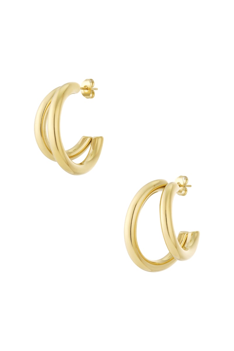 Small double hoop earrings - Goud of zilver