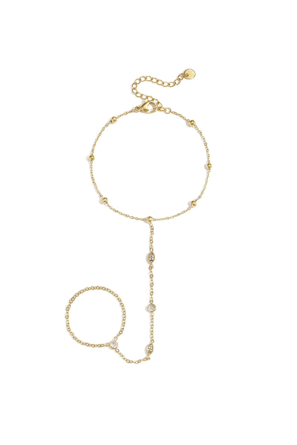 Handchain met ovale en ronde steentjes