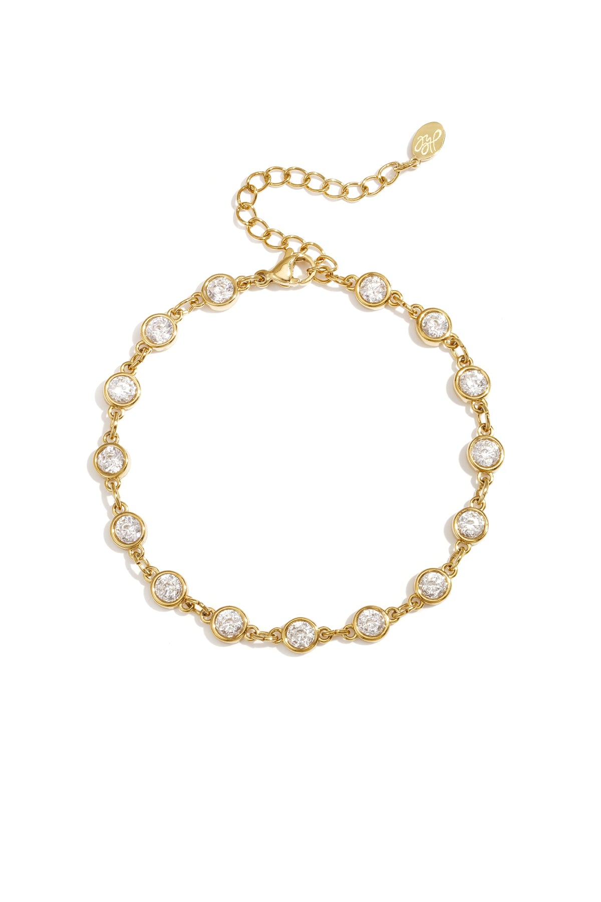 Armband met ronde zirkonia steentjes