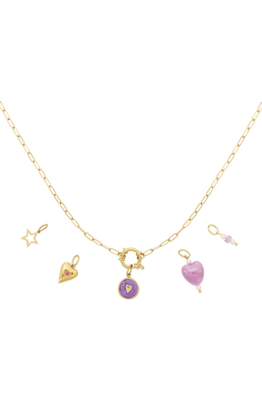 Purple heart DIY ketting + bedels