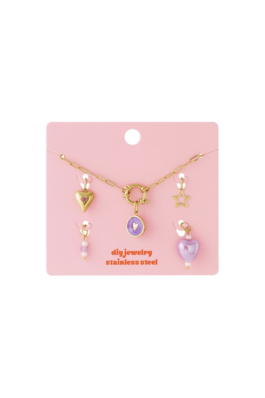 Purple heart DIY ketting + bedels