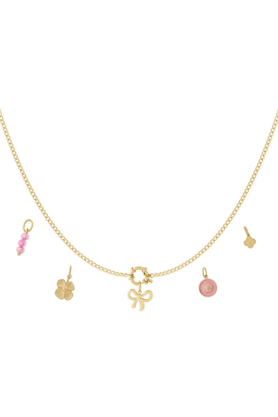 Roze heart DIY ketting + bedels