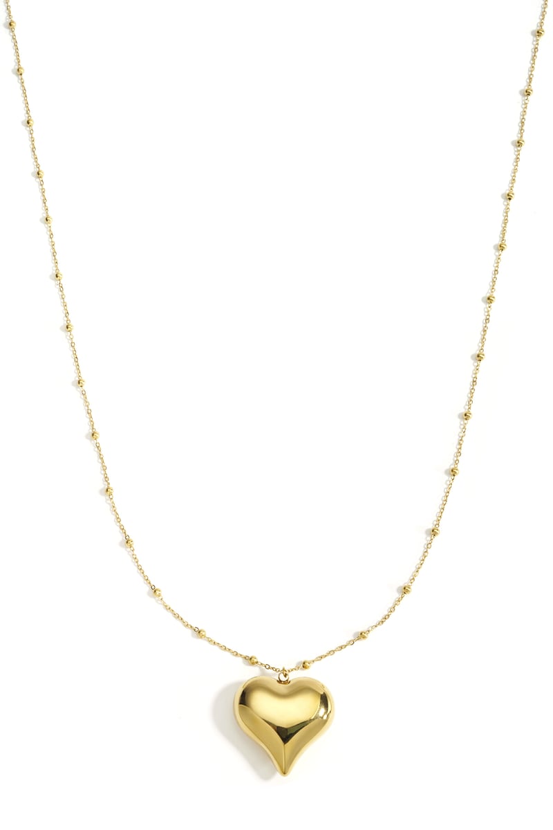 Roestvrijstalen lange kettingen met hart, casual, dagelijks, eenvoudig, serie, damessieraden